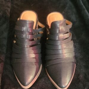 Women's Black Strappy Mules